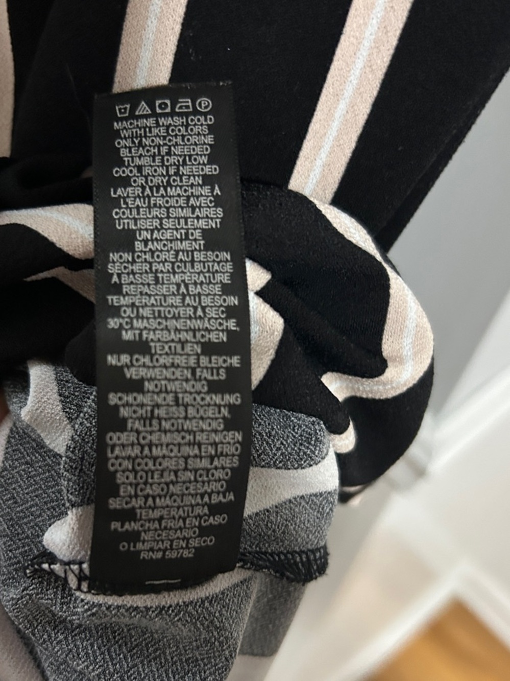 Adrianna Papell Black and Cream Striped Button-Front Blouse - Picture 5 of 5